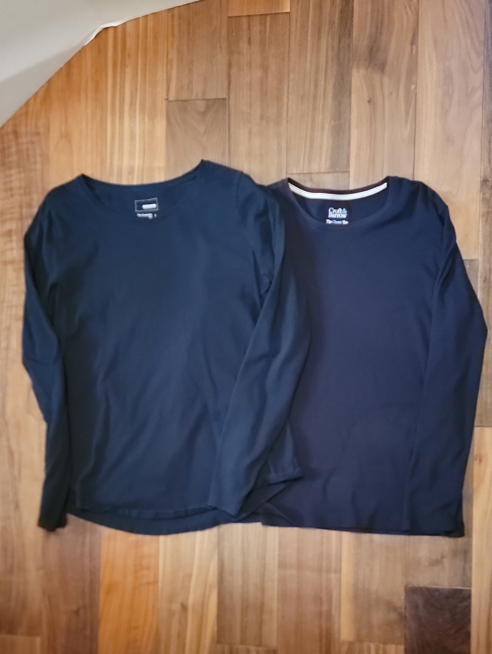 Samet Of 2 Women's Long Sleeve Crew Neck Top - Black